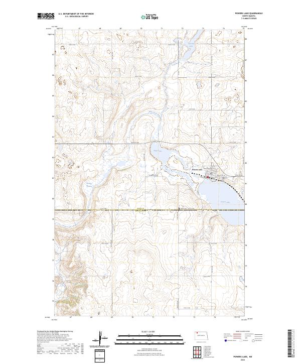 US Topo 7.5-minute map for Powers Lake ND