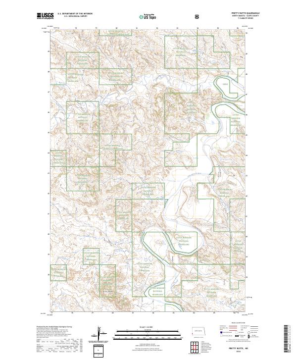 US Topo 7.5-minute map for Pretty Butte ND