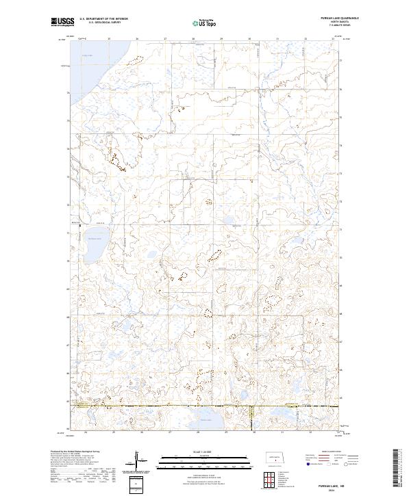 US Topo 7.5-minute map for Pursian Lake ND