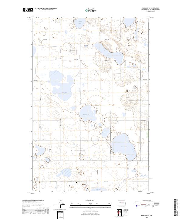 US Topo 7.5-minute map for Rangeley SE ND