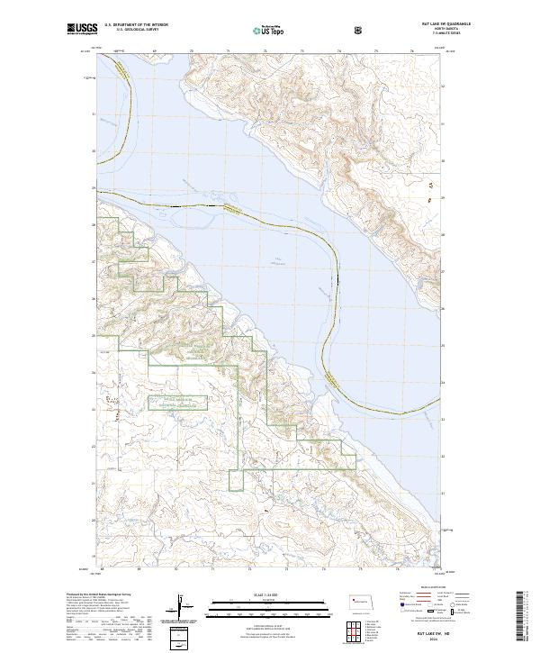 US Topo 7.5-minute map for Rat Lake SW ND