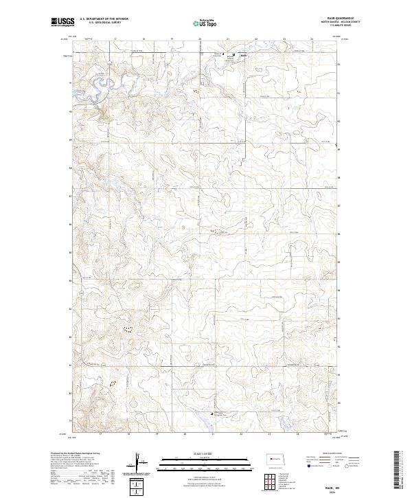 US Topo 7.5-minute map for Raub ND