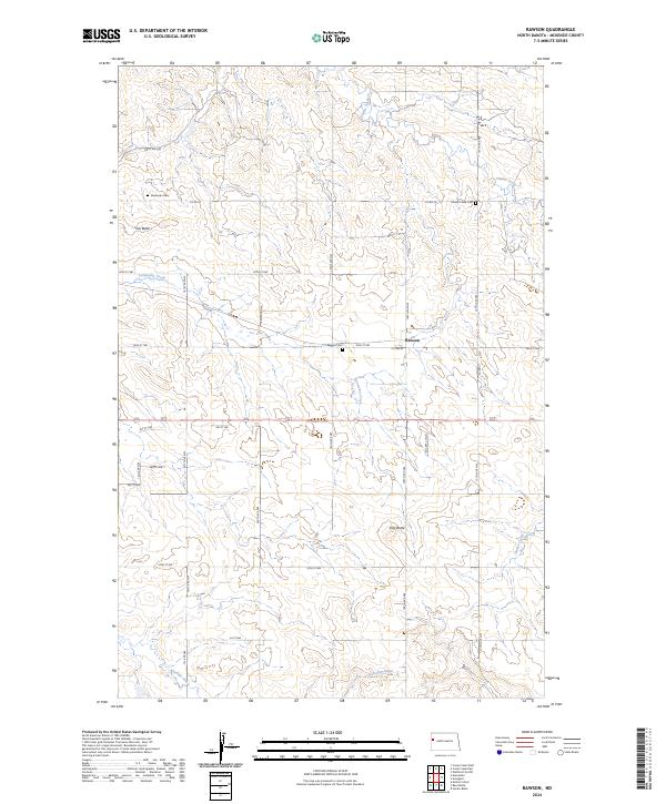 US Topo 7.5-minute map for Rawson ND