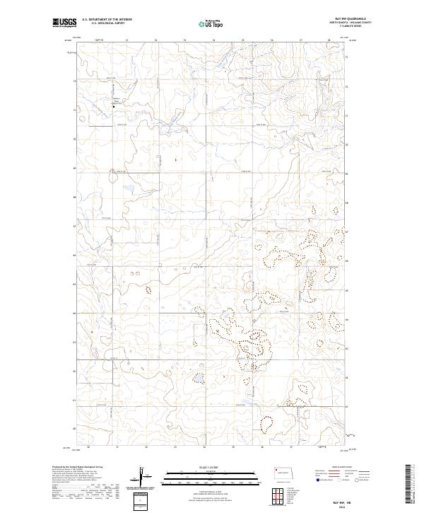 US Topo 7.5-minute map for Ray NW ND