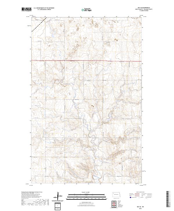 US Topo 7.5-minute map for Ray SE ND