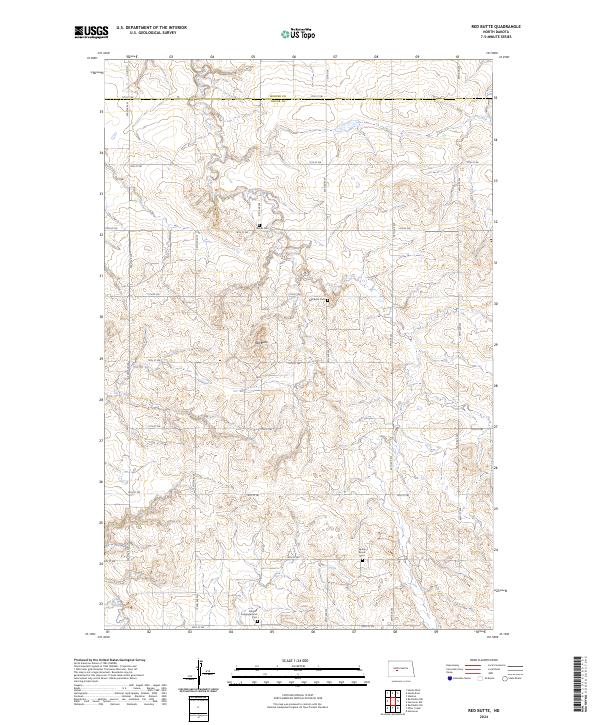 US Topo 7.5-minute map for Red Butte ND