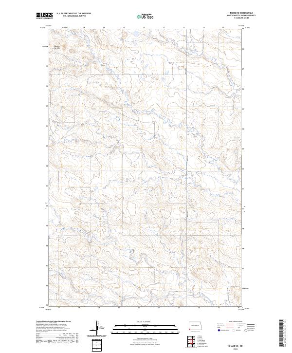 US Topo 7.5-minute map for Rhame SE ND