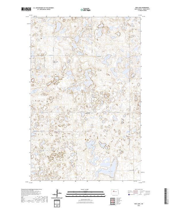 US Topo 7.5-minute map for Rice Lake ND