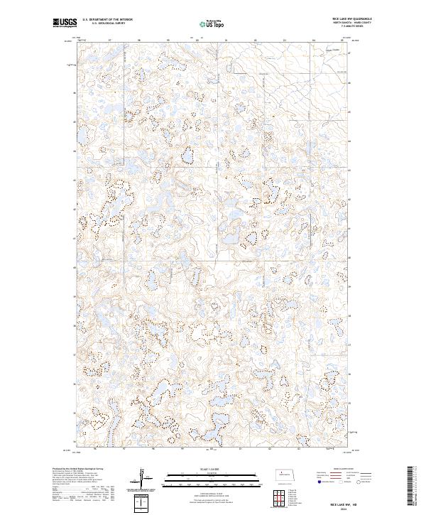 US Topo 7.5-minute map for Rice Lake NW ND