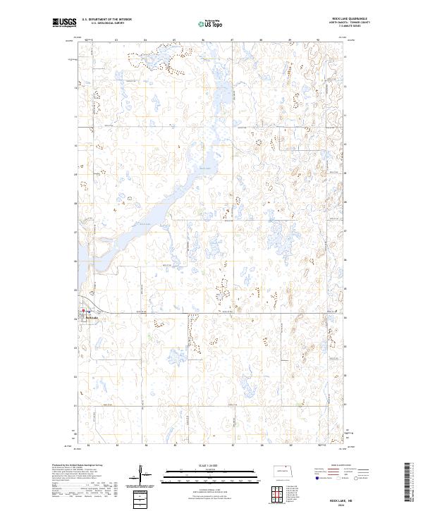 US Topo 7.5-minute map for Rock Lake ND