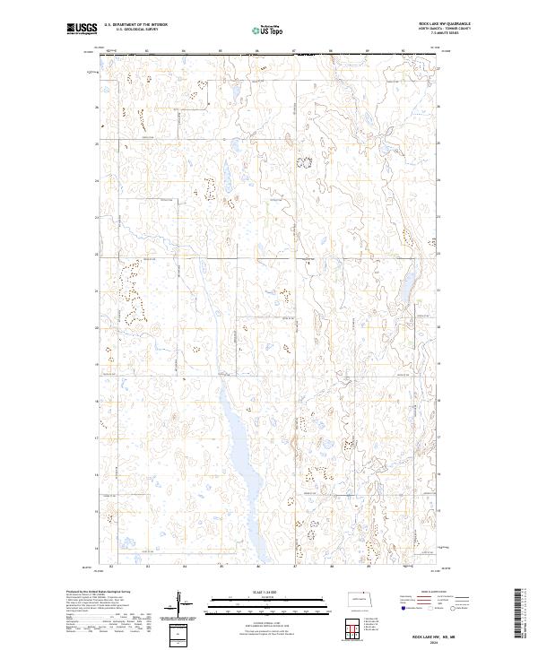 US Topo 7.5-minute map for Rock Lake NW NDMB