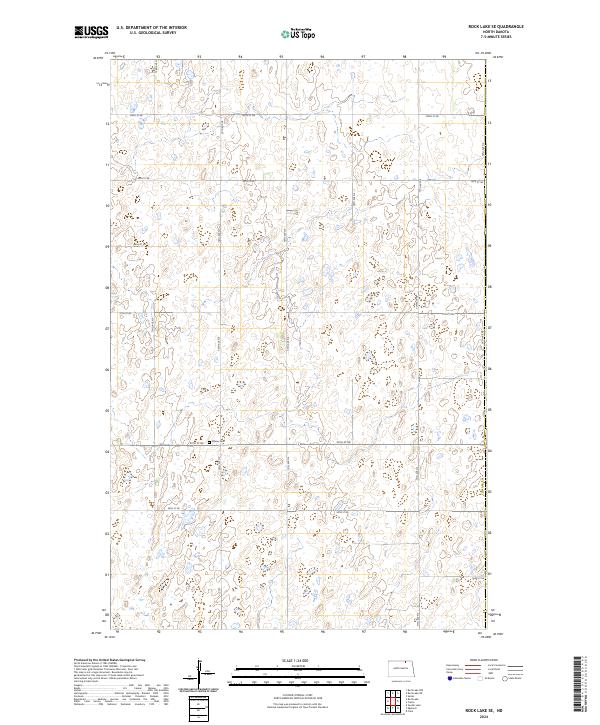 US Topo 7.5-minute map for Rock Lake SE ND
