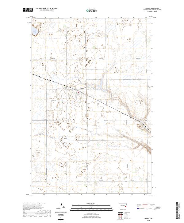 US Topo 7.5-minute map for Rogers ND