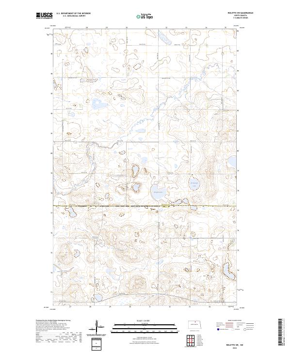US Topo 7.5-minute map for Rolette SW ND