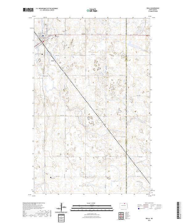 US Topo 7.5-minute map for Rolla ND