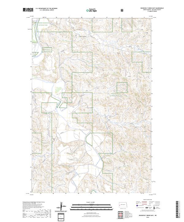 US Topo 7.5-minute map for Roosevelt Creek East ND