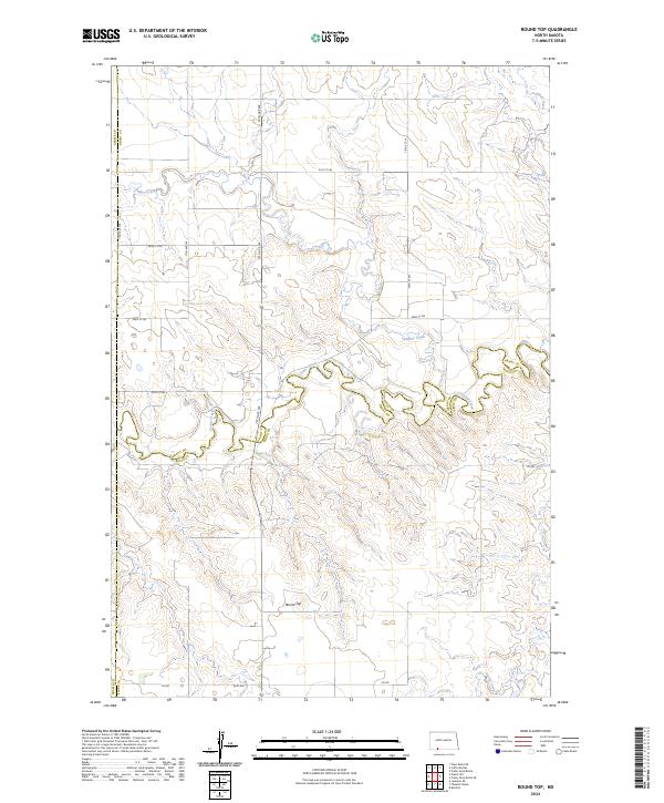 US Topo 7.5-minute map for Round Top ND