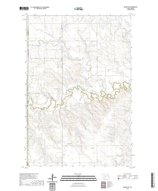 US Topo 7.5-minute map for Round Top ND – American Map Store