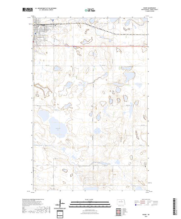 US Topo 7.5-minute map for Rugby ND