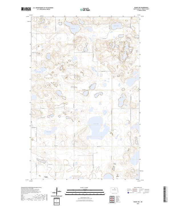 US Topo 7.5-minute map for Rugby NW ND