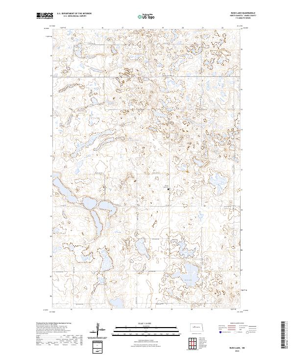 US Topo 7.5-minute map for Rush Lake ND
