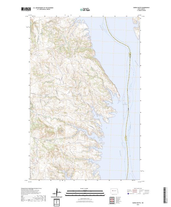 US Topo 7.5-minute map for Saddle Butte ND