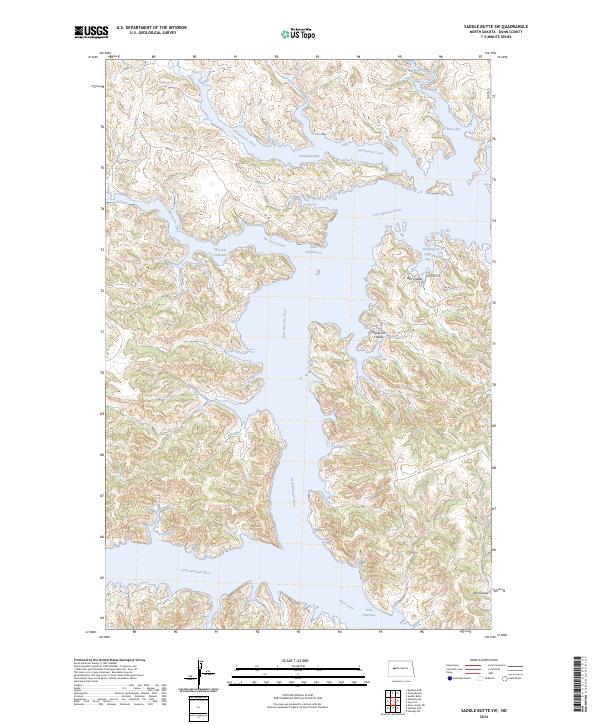 US Topo 7.5-minute map for Saddle Butte SW ND