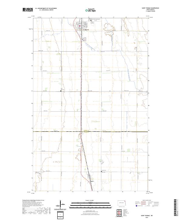 US Topo 7.5-minute map for Saint Thomas ND