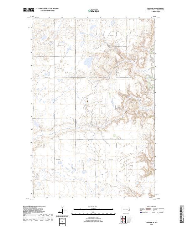 US Topo 7.5-minute map for Sanborn SE ND