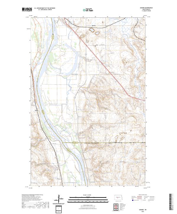 US Topo 7.5-minute map for Sanger ND