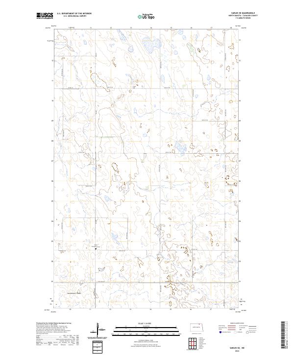 US Topo 7.5-minute map for Sarles SE ND