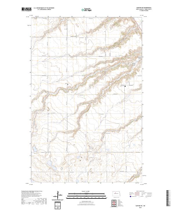 US Topo 7.5-minute map for Sawyer SW ND