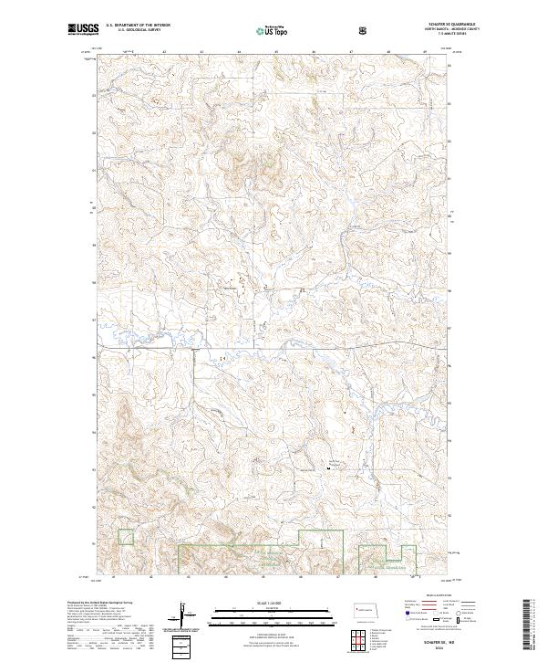 US Topo 7.5-minute map for Schafer SE ND