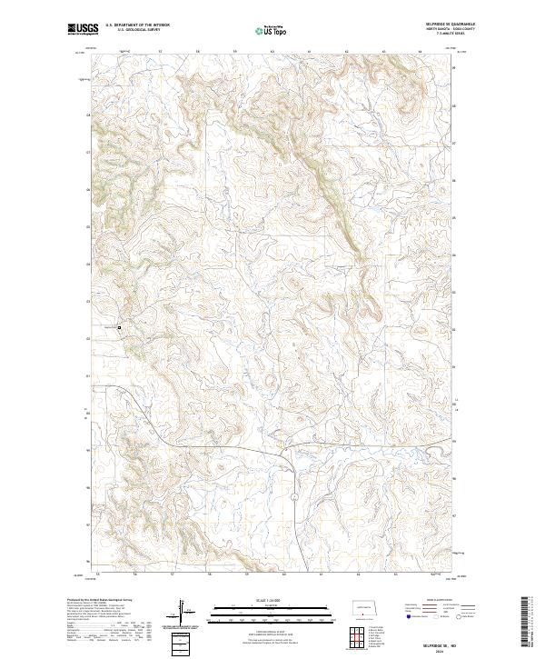 US Topo 7.5-minute map for Selfridge SE ND