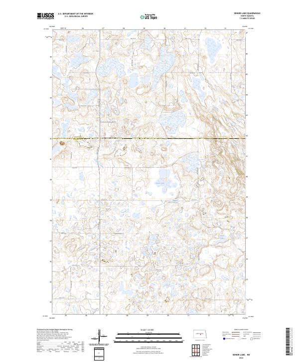US Topo 7.5-minute map for Senior Lake ND