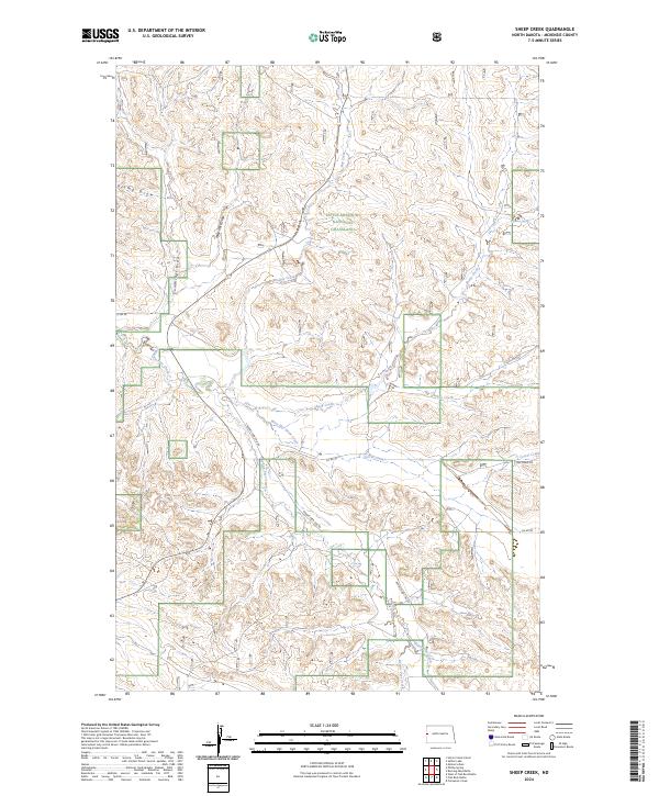 US Topo 7.5-minute map for Sheep Creek ND
