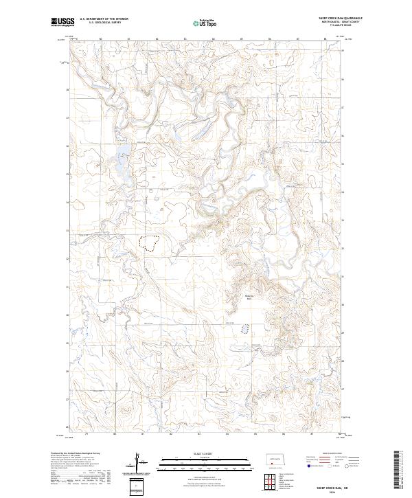 US Topo 7.5-minute map for Sheep Creek Dam ND