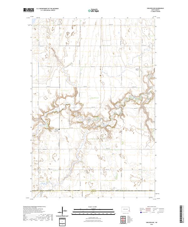 US Topo 7.5-minute map for Sheldon NW ND