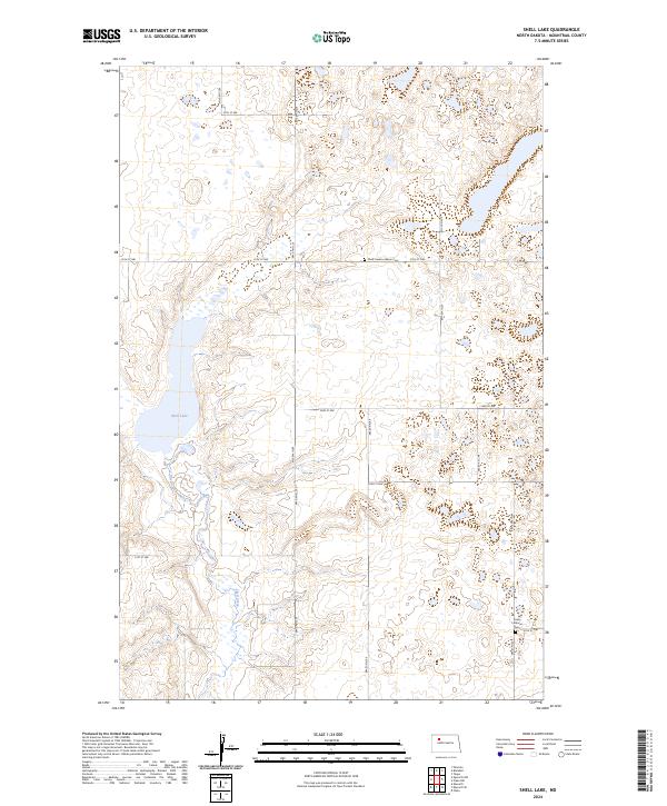 US Topo 7.5-minute map for Shell Lake ND