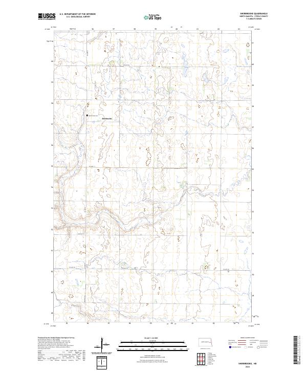 US Topo 7.5-minute map for Sherbrooke ND