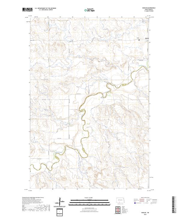 US Topo 7.5-minute map for Shields ND