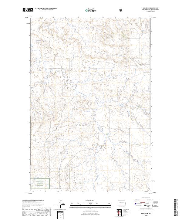 US Topo 7.5-minute map for Shields SW ND