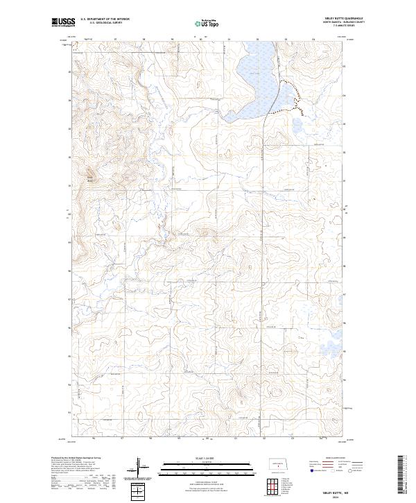 US Topo 7.5-minute map for Sibley Butte ND