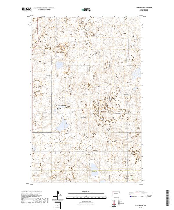 US Topo 7.5-minute map for Smoky Butte ND