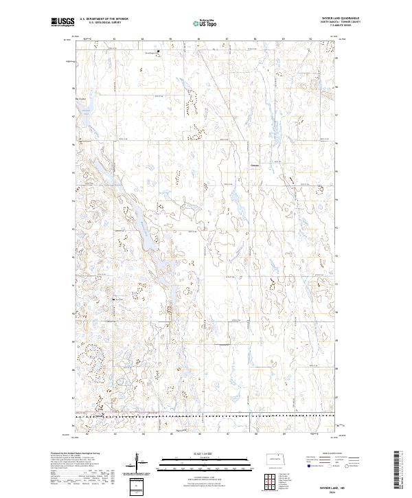 US Topo 7.5-minute map for Snyder Lake ND