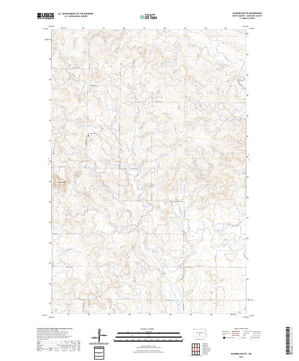 US Topo 7.5-minute map for Solberg Butte ND
