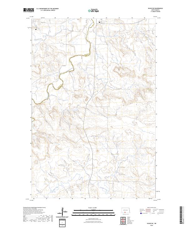US Topo 7.5-minute map for Solen SW ND