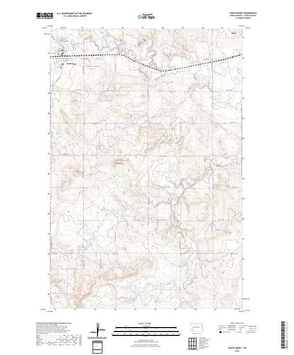 US Topo 7.5-minute map for South Heart ND