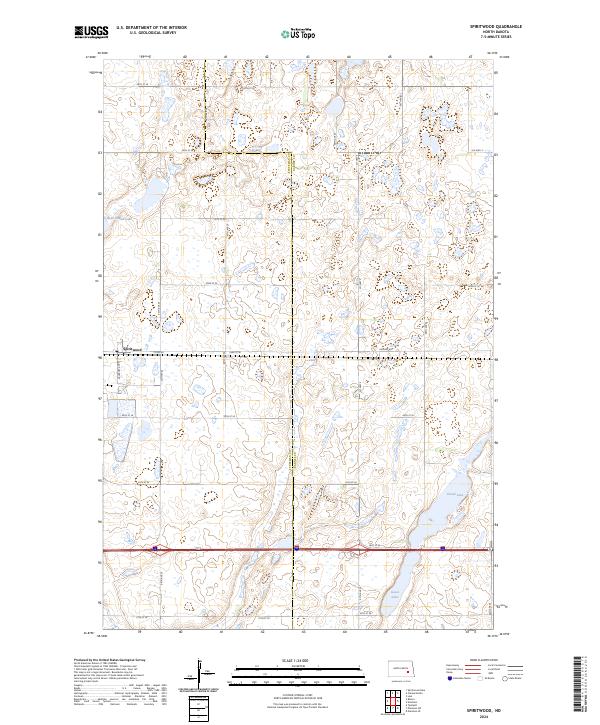 US Topo 7.5-minute map for Spiritwood ND
