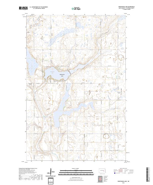US Topo 7.5-minute map for Spiritwood Lake ND